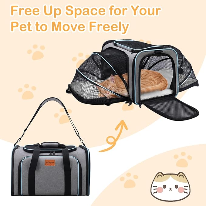 Expandable Pet Carrier, Airline Approved Soft-Sided Cat Dog Travel Bag - Image 3