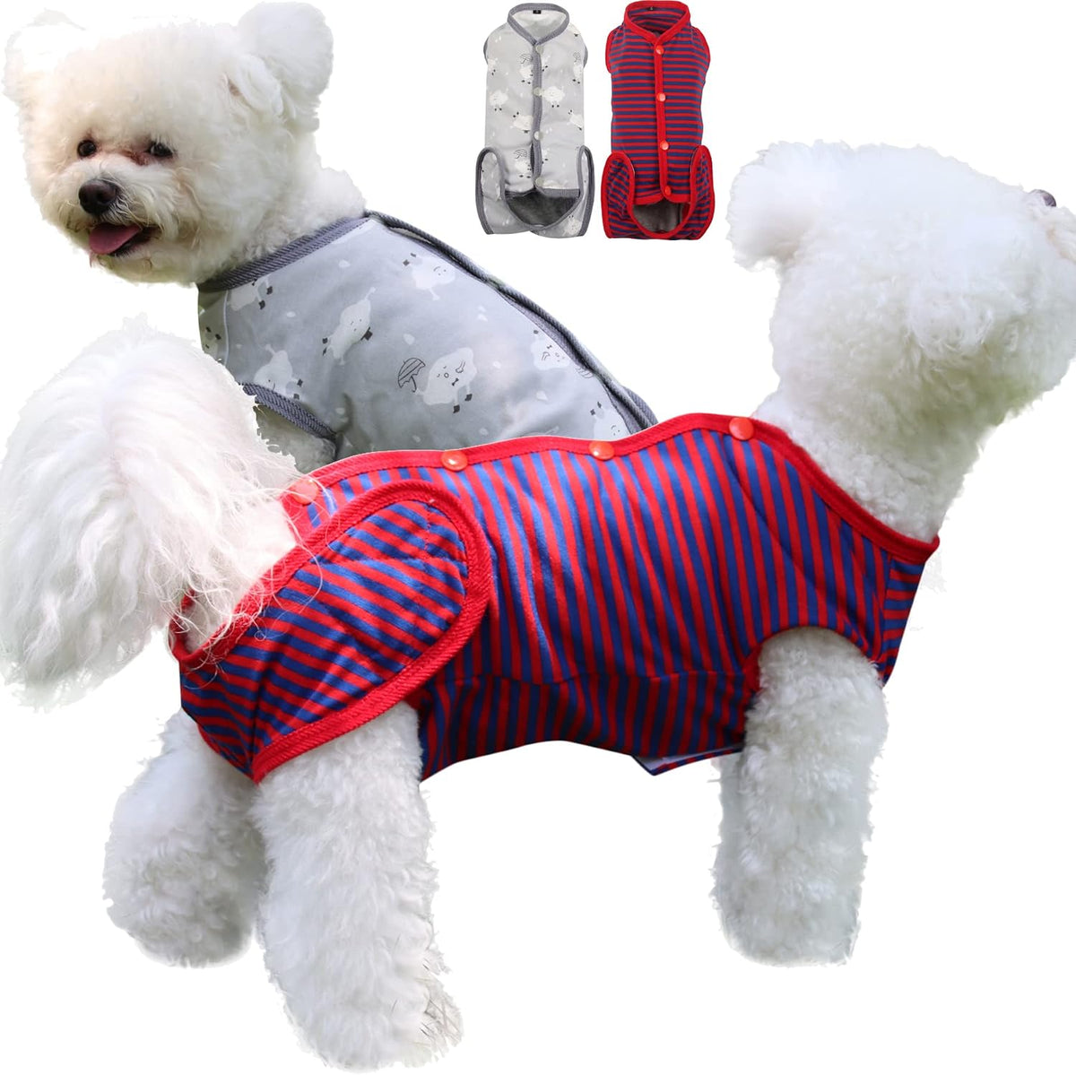 JoyDaog 2Pcs Dog Surgery Recovery Suit Substitute E-Collar & Cone,Recovery Onesie Puppy Surgical,Cat Recovery Shirt Dog Wounds Bandages Prevent Licking Dog,L