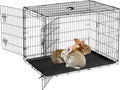 GarveeLife Rabbit Cage, Portable Rabbit Carriers with Slide Out Tray, Top & Front Door, Folding Small Critter Carriers Cage for Bunny, Ferret, Chinchilla, Cat, Rat (48Inch)