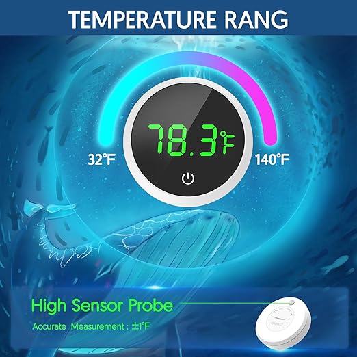 QZQ Fish Tank Thermometer Aquarium Thermometer Wireless Touch Stick Digital - Image 3