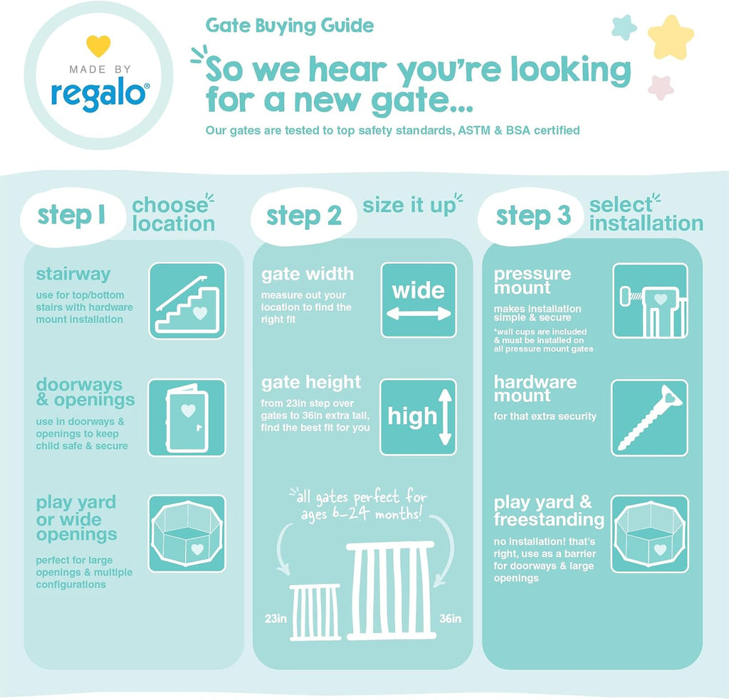 Regalo Safety 50" Retractable Mesh Baby Gate, Bottom of Stairs & Doorways