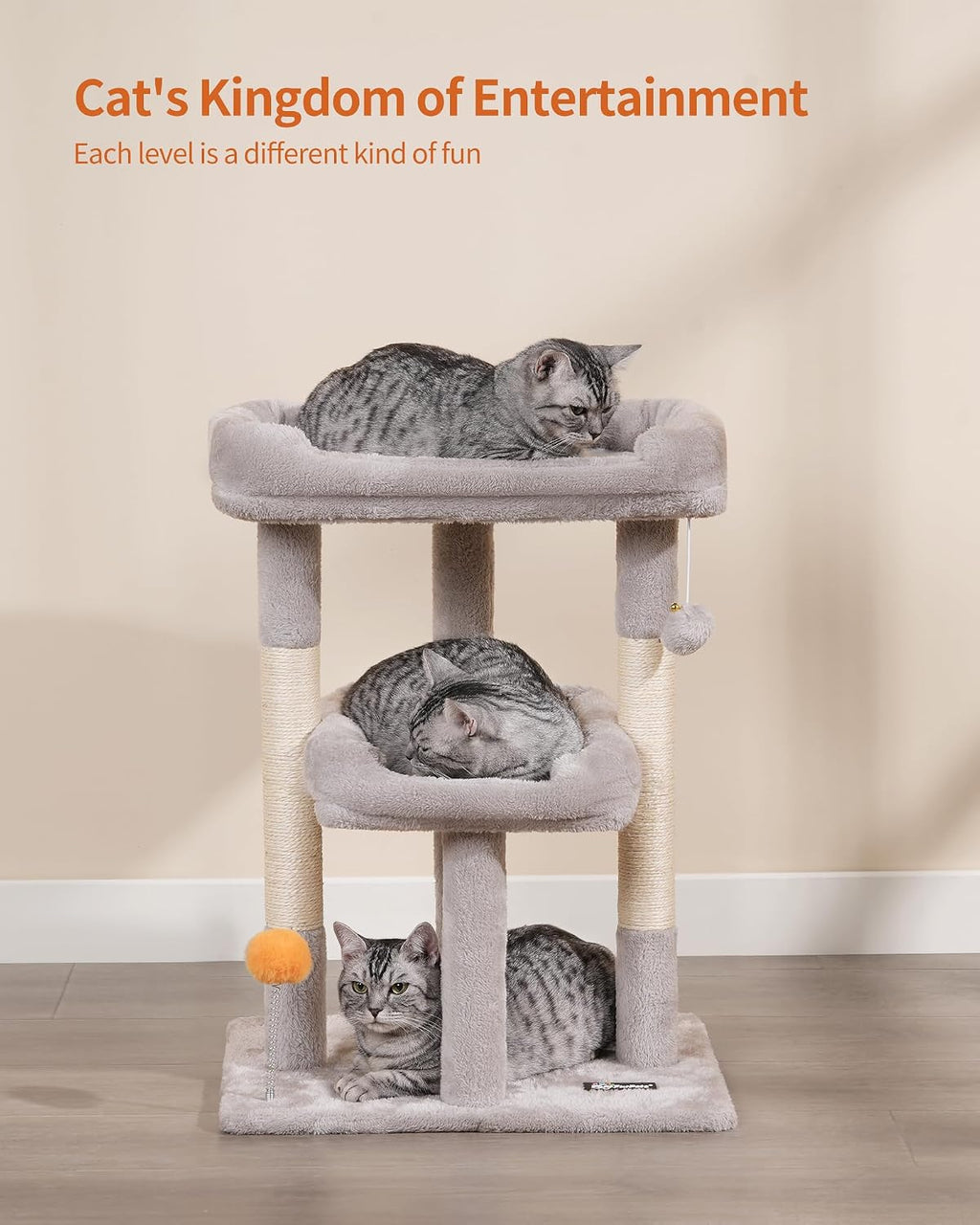Small Cat Tree, Cat Tower for Indoor Cats, Anti-tip Kit,Kittens