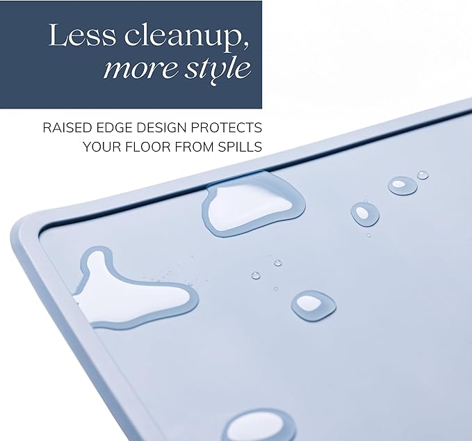 Remy+Roo Dusty Blue Silicone Dog Food Mat - Image 4