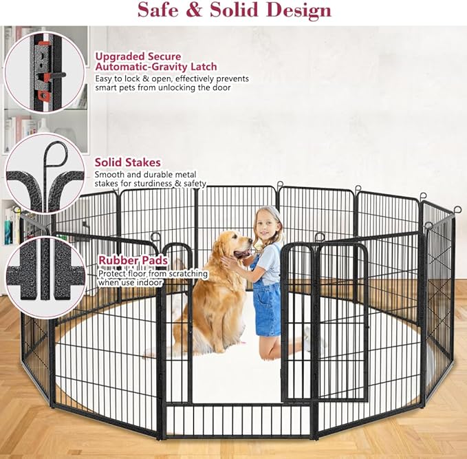 Dog Playpen Outdoor Dog Fence for Yard, 32inch 24 Panels Dog Pens Outside - Image 4