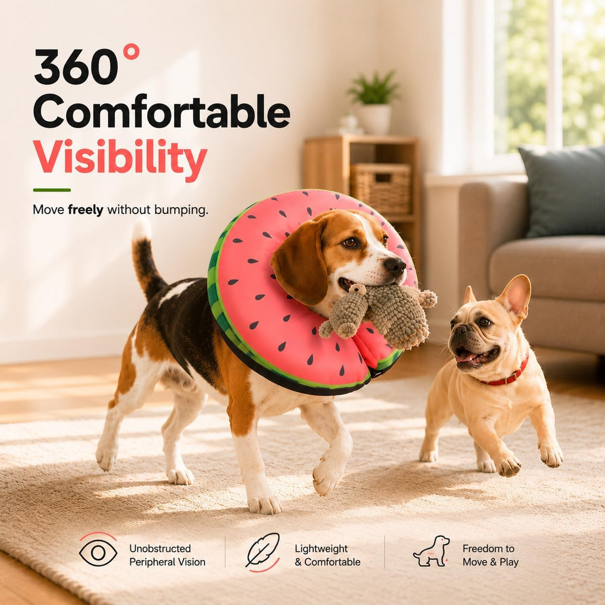 MIDOG Inflatable Dog Cone After Surgery, Donut Collar for Large Dogs, L