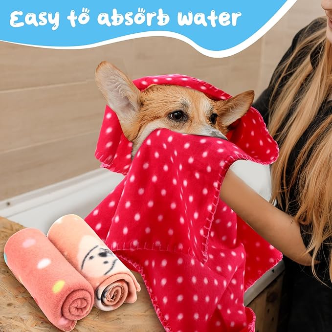 Eccliy 20 Pcs Puppy Blanket Pet Soft Fleece Dog Blankets Warm Felt Throw Sleep - Image 6