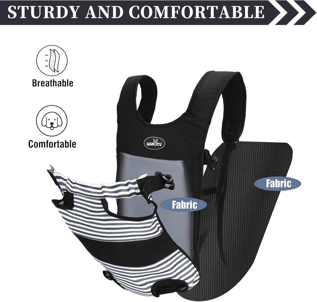 Wakytu Pet Carrier Backpack, Pet Front Dog Carrier Backpacks, Adjustable Pet Front Cat Dog Carrier Backpack Travel Bag, Legs Out, Easy-Fit for Traveling Hiking Camping for Small Cats Dogs