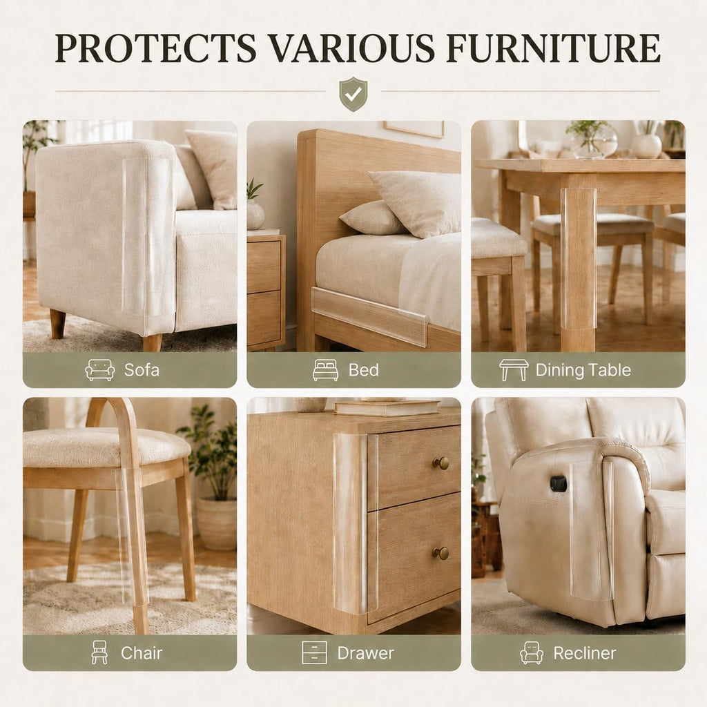 Cat Scratch Furniture Protector, 12 x 197 Inch Clear Couch and Door Guard
