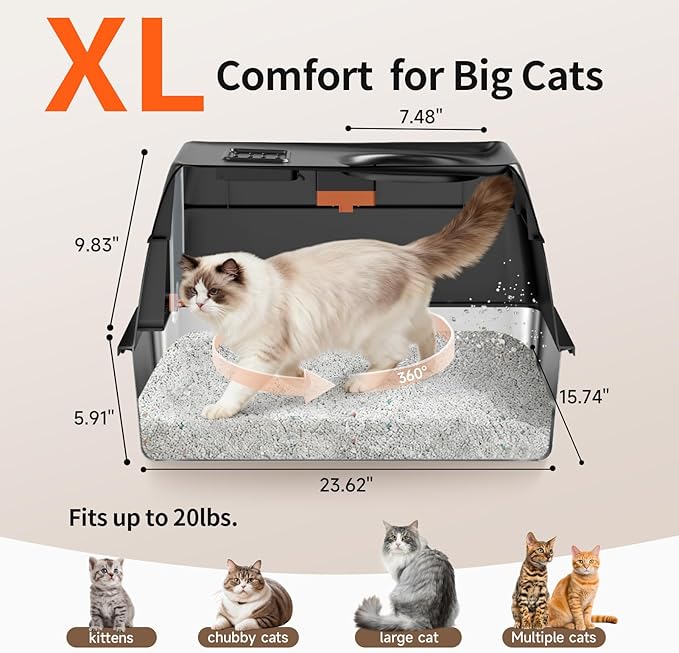 Extra Large Stainless Steel Litter Box - Image 4
