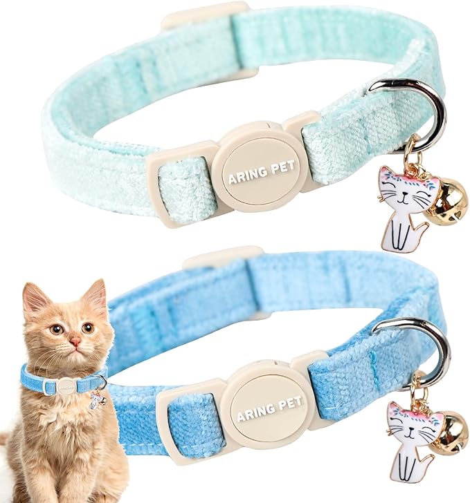 ARING PET 2 Pack Cat Collar-Cute Cotton Cat Collar by ARINGPET