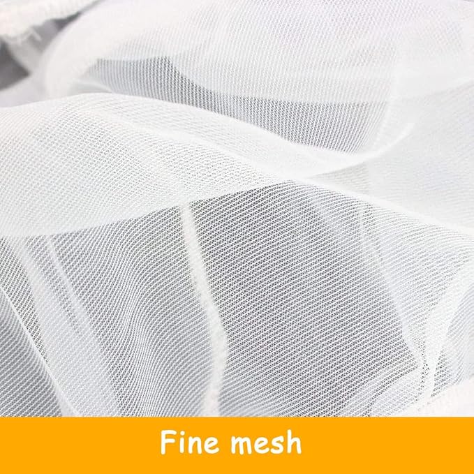 Bird Cage Cover, Breathable Nylon Mesh Seed Catcher Guard, Adjustable Elastic - Image 3