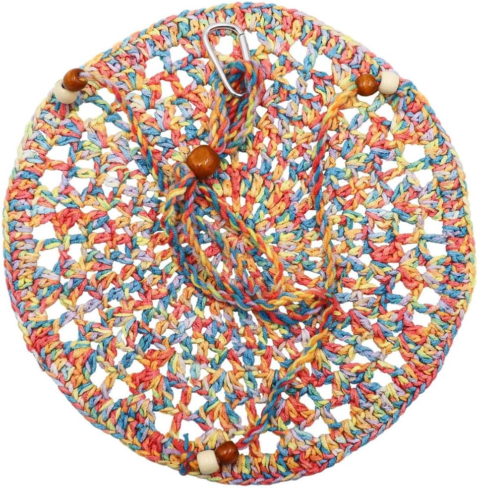 Handwoven Hammock Bearded Dragon Rest Bed Habitats Supplies Climbing Terrarium for Lizard Leopard Gecko Parrots Parakeet Cockatiel Rats Snake Hamster Squirrel Chameleon Small Birds (Dazzling Orange)