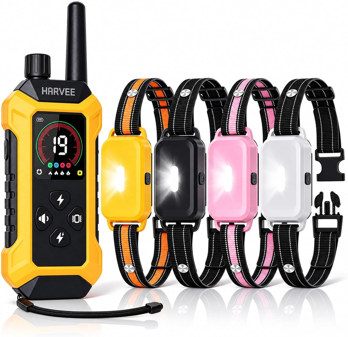 4 Shock Collar with Light(5-150lbs) - Waterproof Remote Dog Training Collar