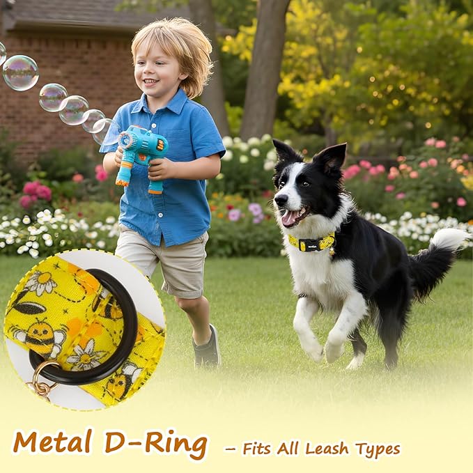 Yellow Dog Collar for Extra Small Dogs, Spring & Summer Theme Small Dog Collars - Image 3