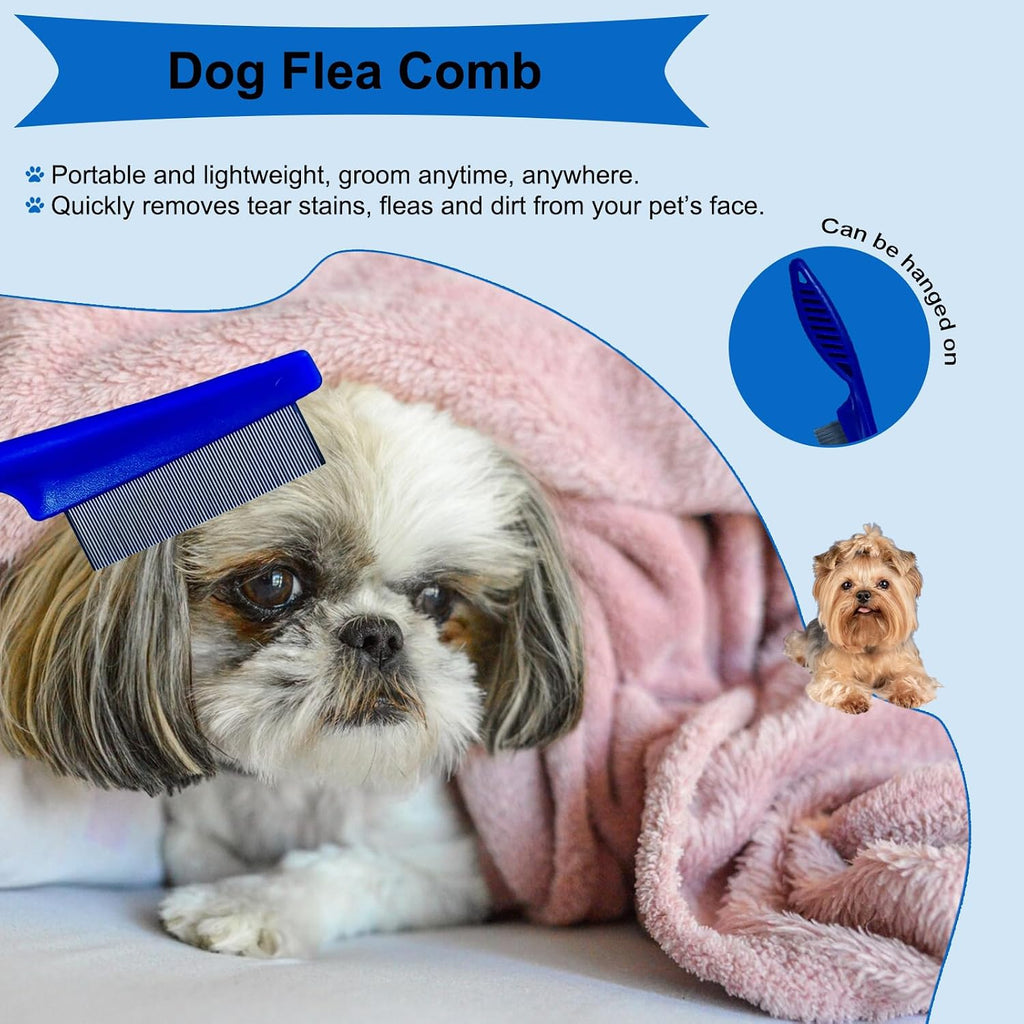 3 PCS Puppy Brush Grooming Kit (Blue)