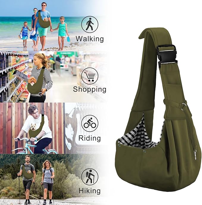 PETLOFT Reversible Dog Cat Sling Carrier, Small Dog Carrier, Adjustable Dog - Image 7
