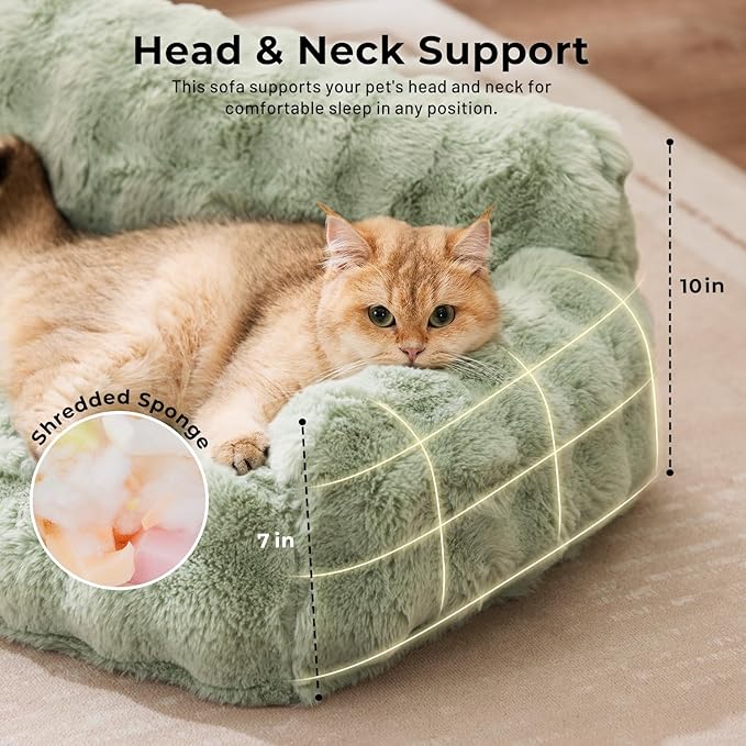 Orthopedic Cat Couch Bed for Indoor Cats, Cute Pet Sofa - Image 3