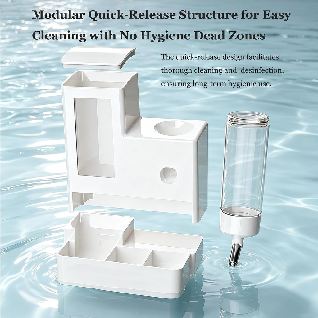 2 in 1 Hamster Water Bottle No Drip Automatic Food Feeder