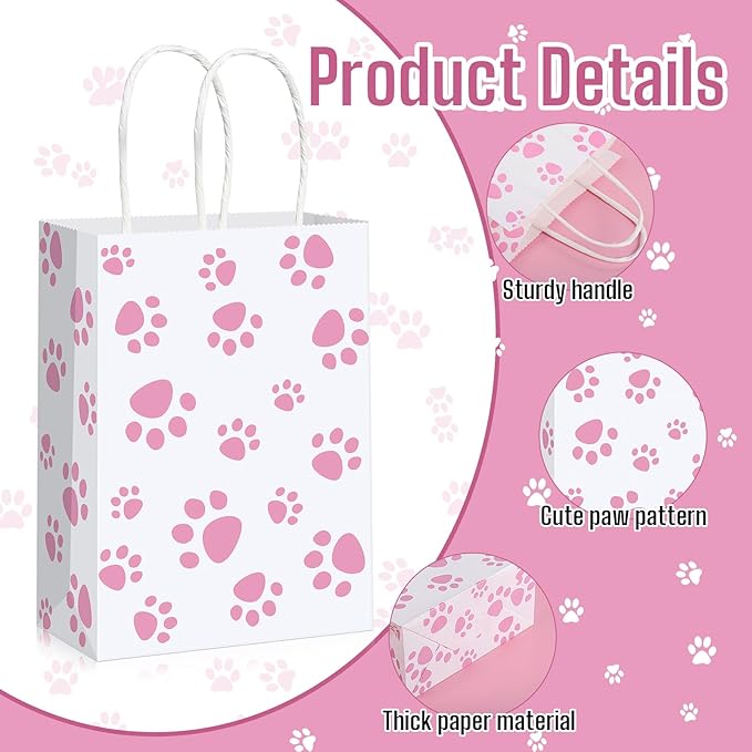Blulu 20 Pcs Puppy Dog Paw Gift Bags - Image 2
