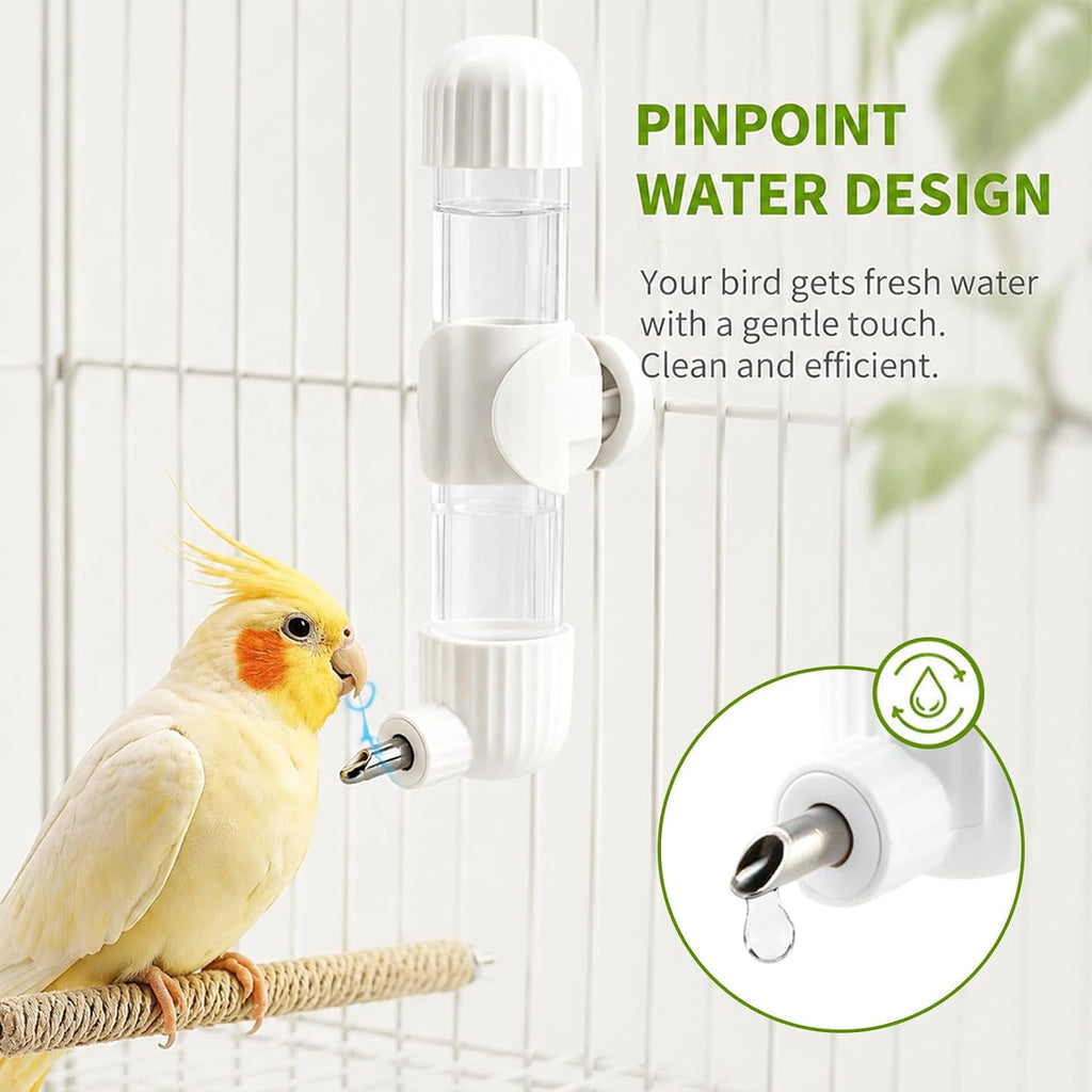 No Mess Bird Feeder Water Dispenser Set, Automatic Parrot Feeder for Cage