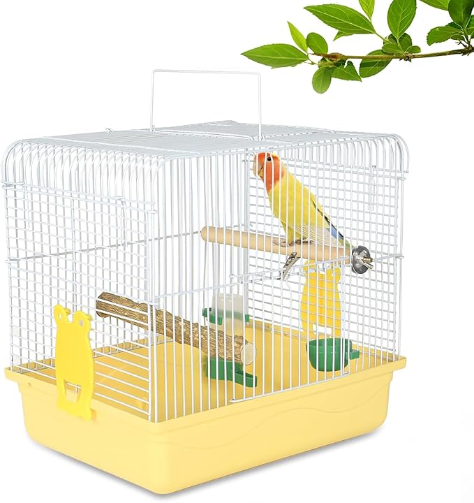 Small Bird Cage, Lightweight for Parakeets, Hanging for Parrot, Travel for by COKUUCO