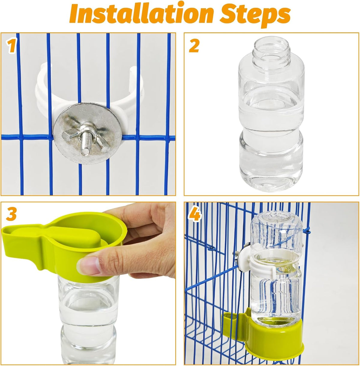 BNOSDM Bird Water Dispenser 2 Pcs Automatic Parakeet Cage Feeder No Mess