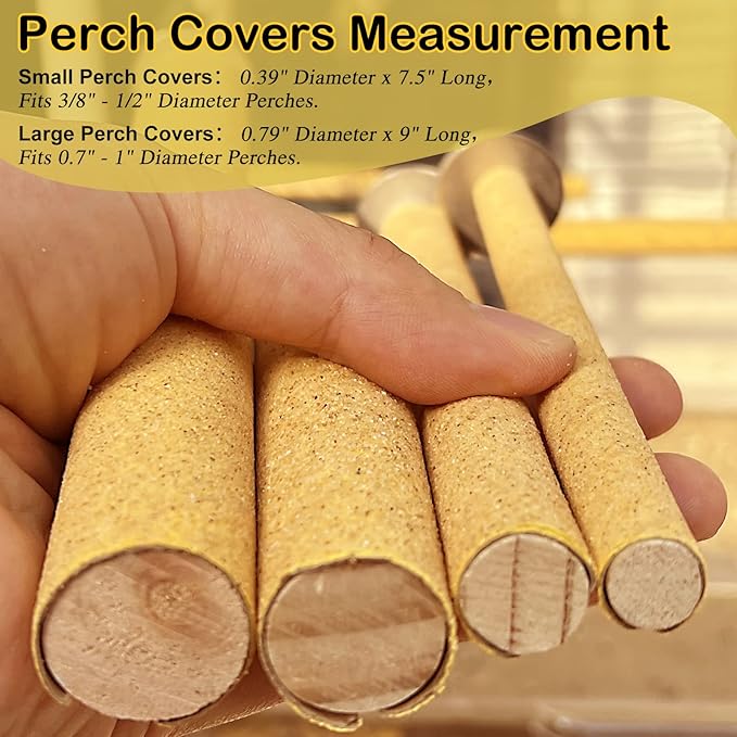 S&X 24-Pack Sand Perch Covers for Parakeets Canaries Finches & Other Small Birds - Image 5