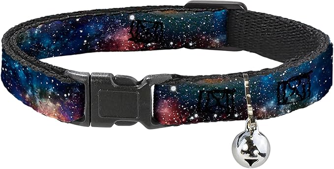 Cat Collar Breakaway Space Dust Collage 8 to 12 Inches 0.5 Inch Wide by Buckle-Down