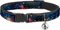 Cat Collar Breakaway Space Dust Collage 8 to 12 Inches 0.5 Inch Wide by Buckle-Down