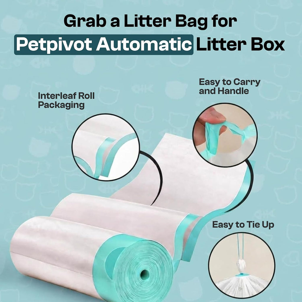 Extra Thick Litter Bags for Petpivot Autoscooper 11/12 Litter Box, 60 Bags