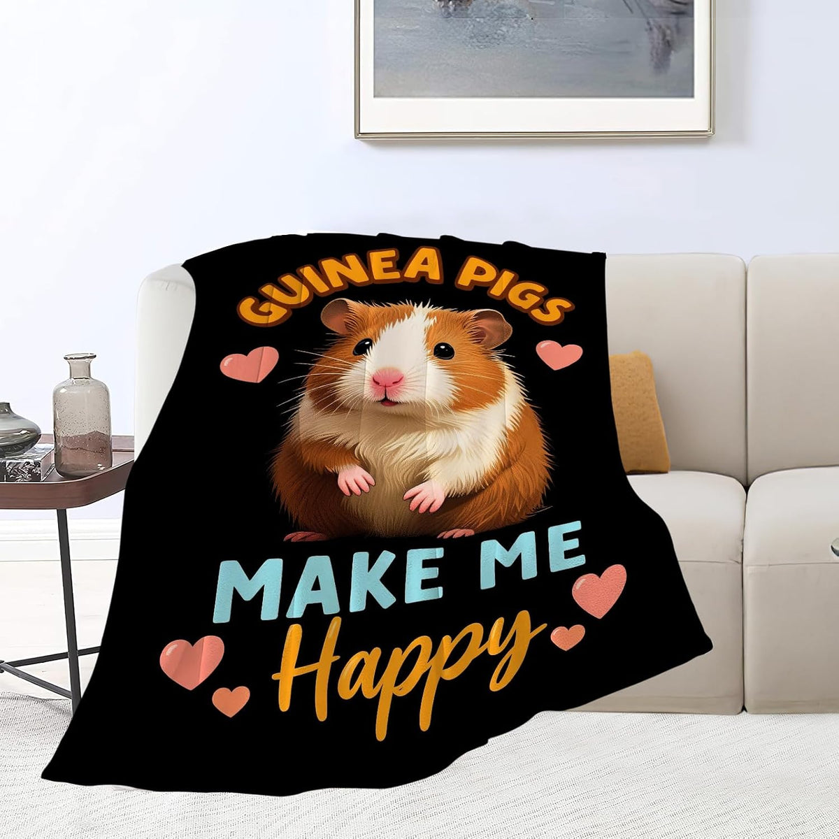Guinea Pig Blanket Cute Guinea Pig Throw Blanket Soft Warm Cozy Fleece Fuzzy Plush Flannel Blankets Gifts for Girls Women Boys Kids Adults 40"X50"