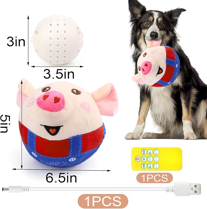 BABORUI Remote Control Interactive Dog Toys Pig, Jumping Squeaky Dog Toys - Image 5