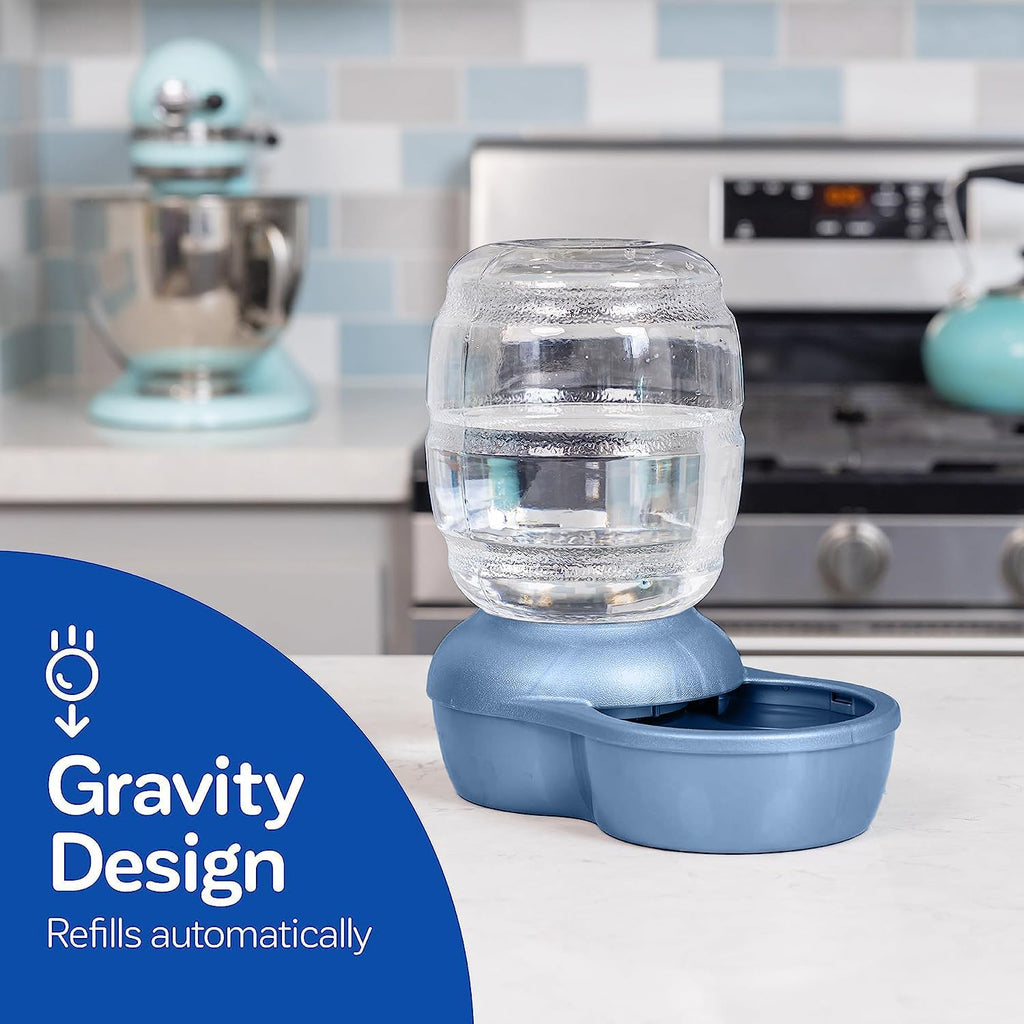 Petmate Replendish Gravity Waterer with Microban, 1 Gallon, Blue