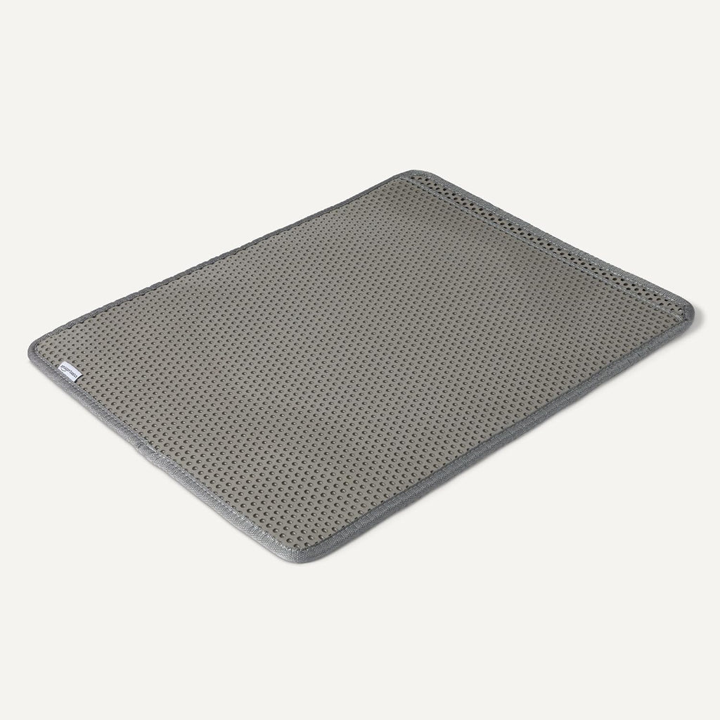 Amazon Basics Double-Layer Cat Litter Mat, Honeycomb Design with Scatter Control, Waterproof & Urine-Proof, Non-Slip Trapper Mat, Soft on Paws, Grey, 30" x 24"