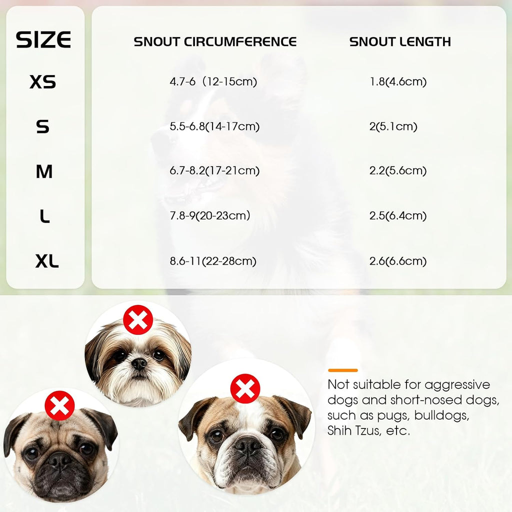 2 Pack Breathable Adjustable Soft Dog Muzzle, Allows Drink Pant L