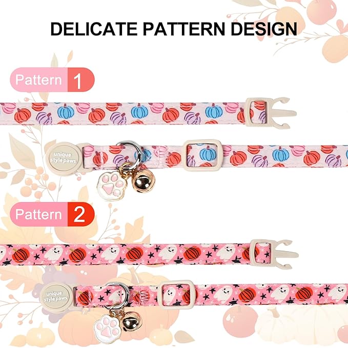 Unique Style Paws Halloween Cat Collar, Cute Cat Collars - Image 2