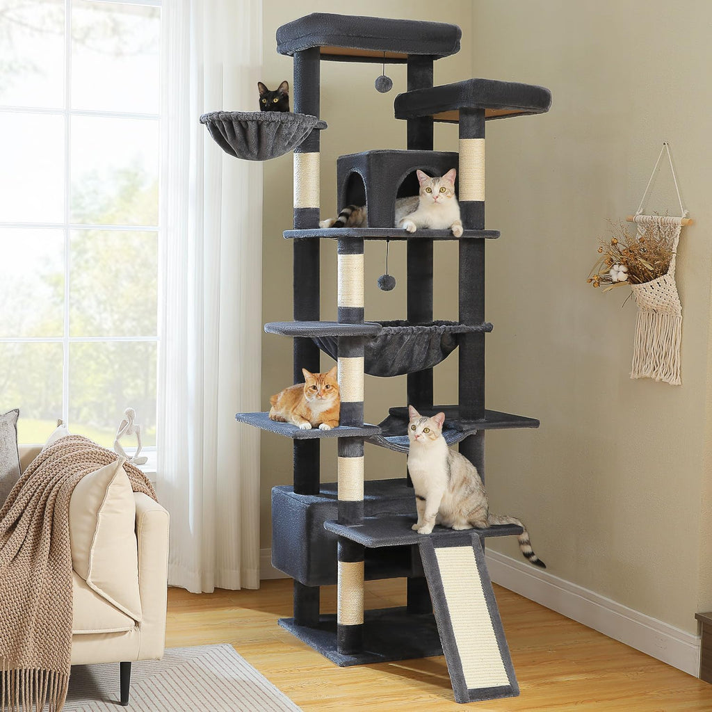 MUTTROS 40" Cactus Cat Tree with Hammock, Condo & Sisal Post, Green