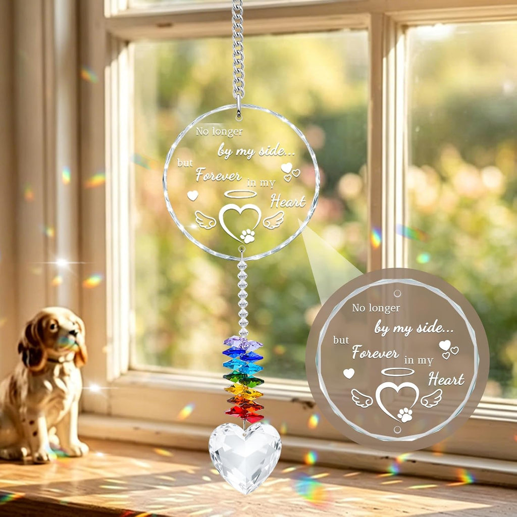 Dog Memorial Gifts for Loss of Dog - Pet Memorial Suncatcher(Angel's Wings)