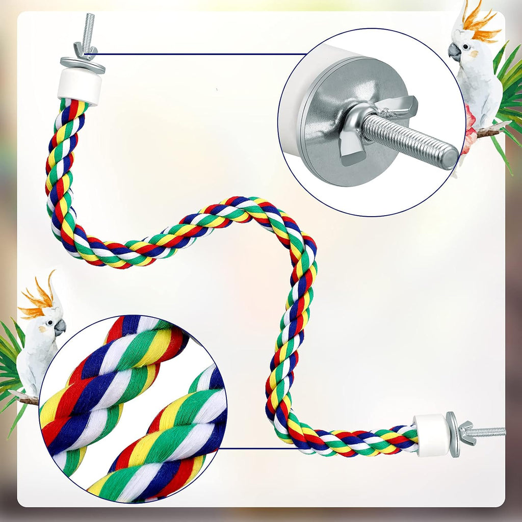 2 Pcs Bird Rope Perches Climbing Rope Bird Cage Accessories, 21.6 Inch