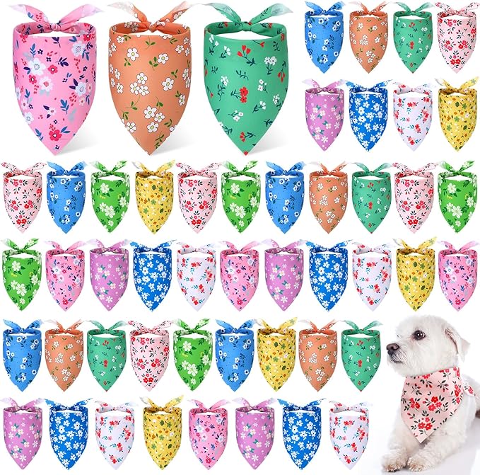 Weewooday 50 Pcs Spring Dog Bandanas Bulk by Weewooday