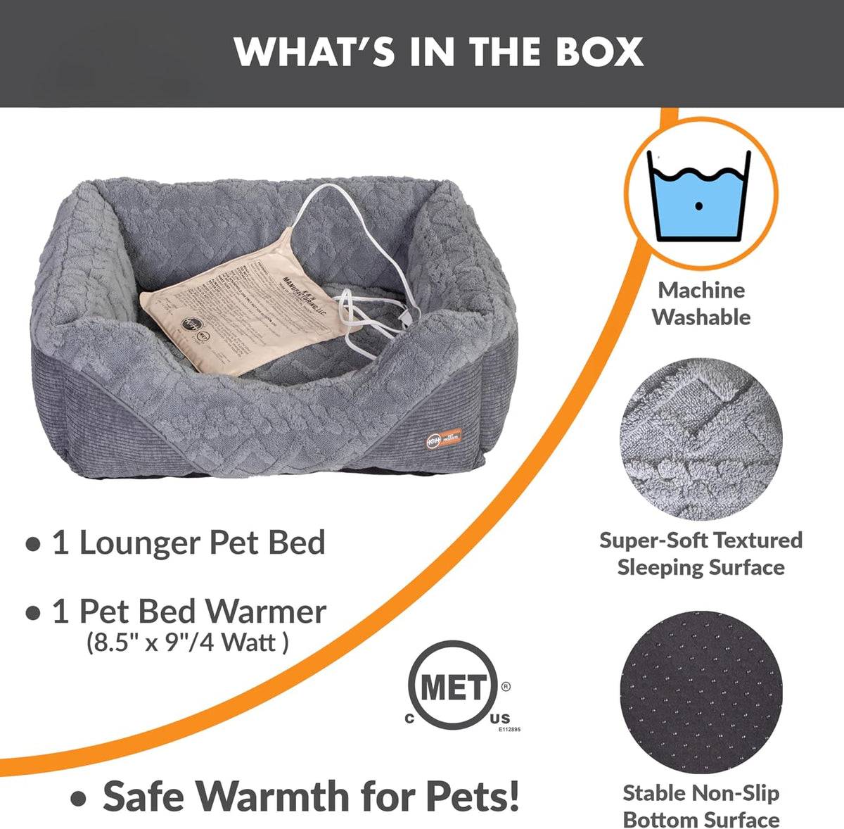 K&H Heated Cat Bed, Thermo-Pet Lounge Sleeper Indoor, Safety Listed, Small