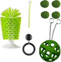 8 PCS Turtle Tank Accessories Set Turtle Brush with Suction Cup, Handle Scrub Brush, Feeder Ball,Floating Lotus Leaves,Feeding Ring