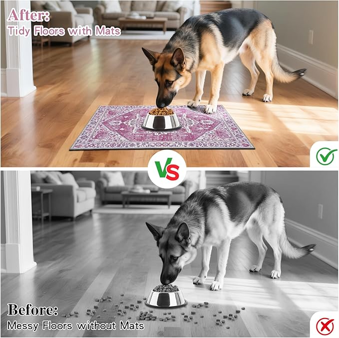 famibay Dog Food Mat, Absorbent Cat Dog Mats - Image 3