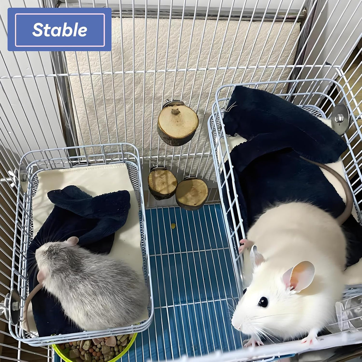 JSLZF Rat Cage Platform with Mat, Metal Chew-Proof Squirrel Ledge