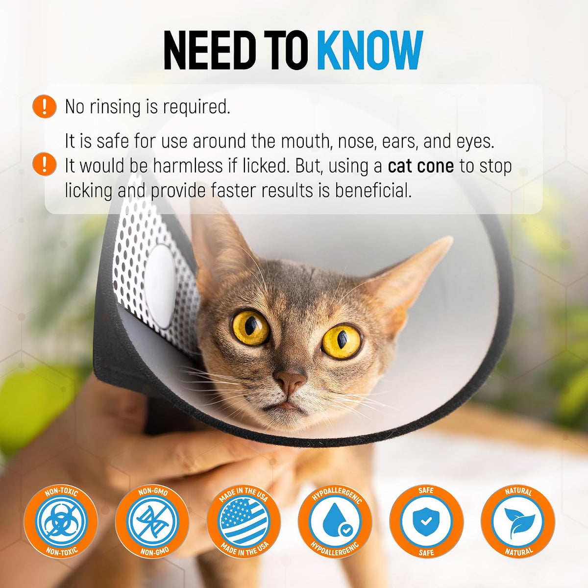 SILVER GRADE Cat Wound Care Spray with Silver – Wounds, Rashes, Hot Spots, Itch, Scratching, Irritation, Bites & Burns – Use a Cat Cone to Prevent Licking – Safe Formula – 4 Oz