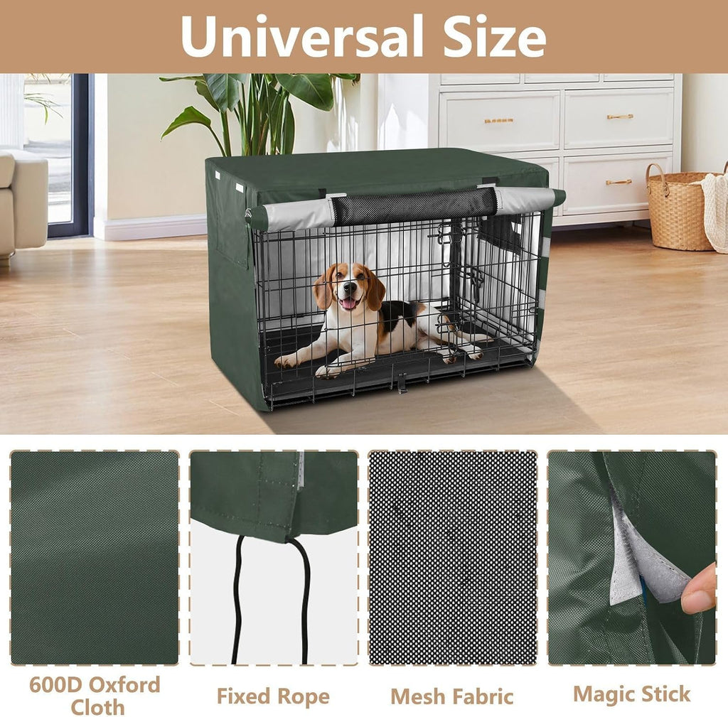 STAYTOP Solid Olive Green Dog Crate Cover, 48 in Dog Kennel Cover