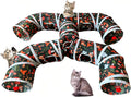 Foldable H-Shaped Cat Tunnel Toy with Interactive Playing Balls - 4 Exits for Cats, Kittens, Rabbits & Small Pets Collapsible Play Tube for Indoor Fun & Exercise