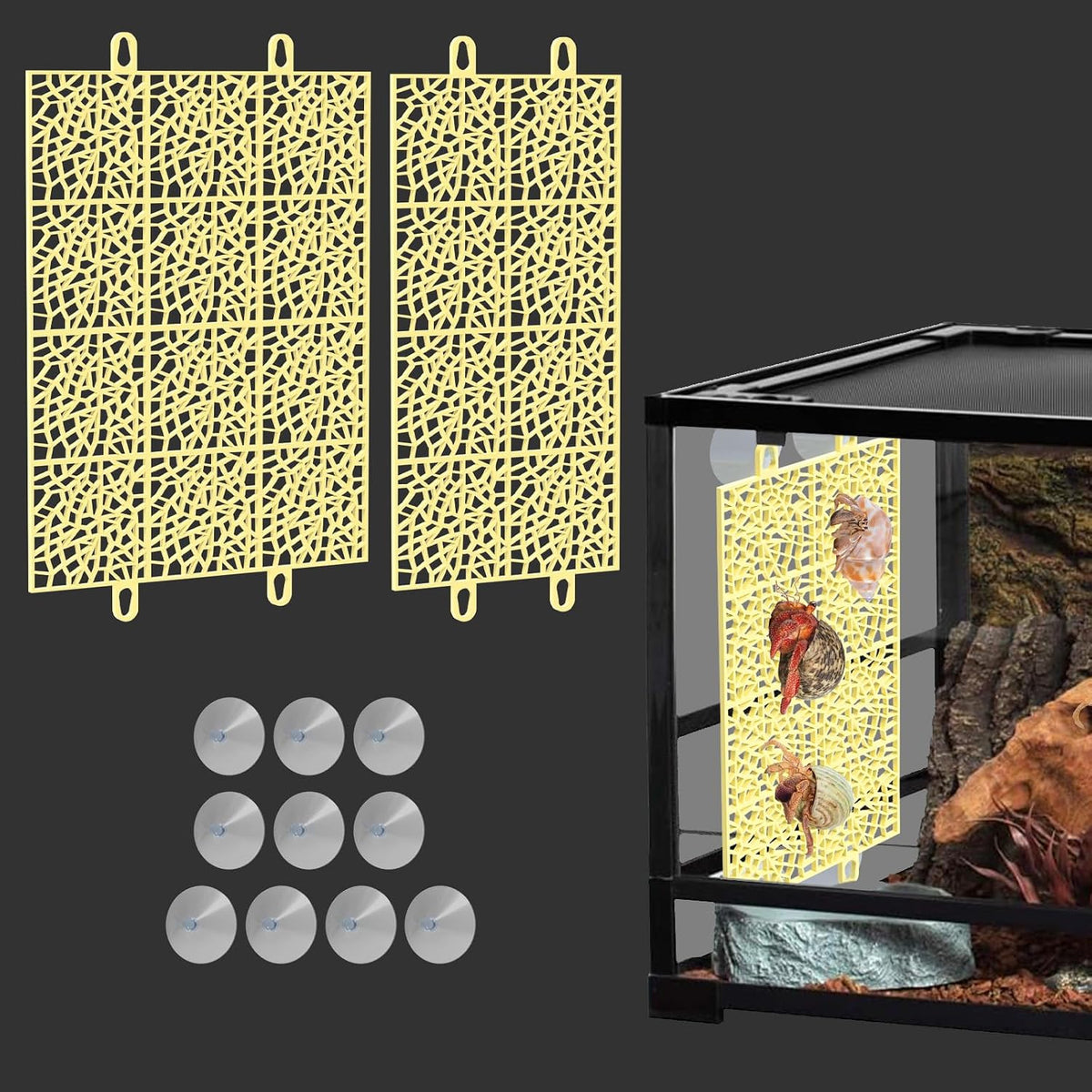 Hermit Crab Climbing Wall Set – 2 Pack Mesh Ladder Climbing Toy for Hermit Crabs, Gecko, Spider and Reptile Pets Tank Accessories Enrichment Habitat Decor for Climbing, Exercise and Exploration