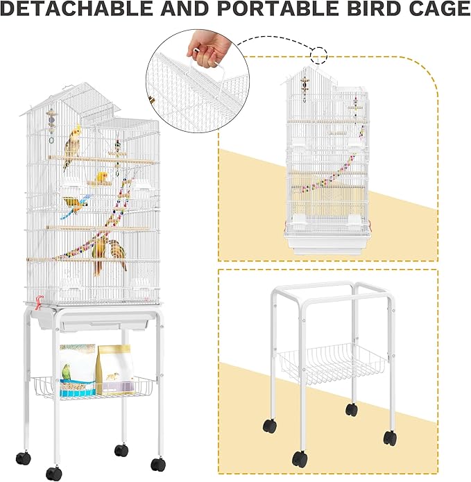 62-inch Metal Bird Cage: Spacious Bird Cage - Image 4