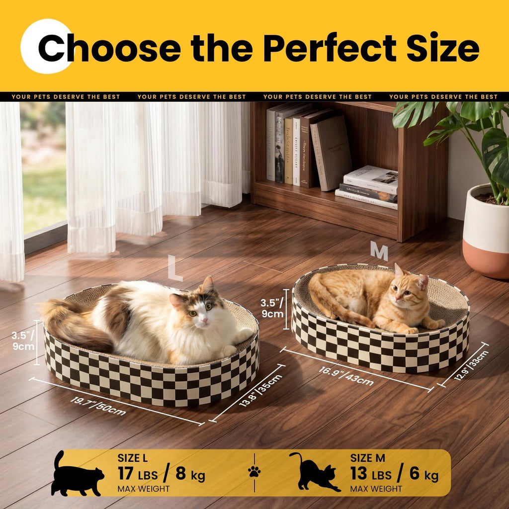 Conlun Oval Cat Scratcher Bed | Scratching Bowl Lounge for Kittens | Medium